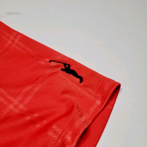 NIKE Golf Dri-Fit DA2969-631 Vapor Texture Plaid Red Orange Polo Shirt NWOT - Picture 8 of 10